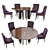 Elegant Baker Dining Set 3D model small image 1