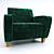 Luxury Velvet Chair: Designer Upholstered Seating 3D model small image 1
