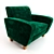 Luxury Velvet Chair: Designer Upholstered Seating 3D model small image 2