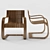 Sleek Streamline Lounge Chair 3D model small image 2