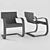 Sleek Streamline Lounge Chair 3D model small image 3