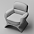 Sculptural Elegance: Mascheroni La Goccia Armchair 3D model small image 3