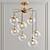 Sleek Brass Bubble Chandelier 3D model small image 1