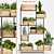 Elegant Greenery: Decorative Planter Set 3D model small image 1