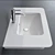 Green Up Wall-mounted Ceramic Washbasin 3D model small image 2