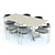 West Elm Tower Table and Lenox Chairs Set 3D model small image 2