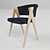 Wooden Velvet Counter Chair 3D model small image 1