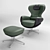 Elegant Swivel Leather Armchair 3D model small image 1