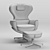 Elegant Swivel Leather Armchair 3D model small image 3