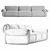 Natuzzi Icon Sofa: Sleek Designer Piece 3D model small image 3