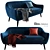 Egedal 2.5-Seat Velvet Sofa 3D model small image 1