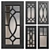 Elegant Mullion Cabinet Doors Set 3D model small image 1