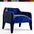 Kelly Armchair: Stylish Comfort with Customizable Colors 3D model small image 1