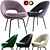 Modern Velvet Orb Dining Chair Set 3D model small image 1