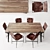 Laredo Brown Leather Dining Chair & Lakin Extendable Dining Table 3D model small image 2