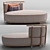 Marine-Inspired Teak Chaise Longue 3D model small image 1