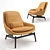 Blu Dot Leather Field Lounge Chair: Sleek and Sophisticated Comfort 3D model small image 1