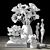 Marble Vase Anemone Set 3D model small image 2