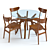 West Elm Wren Jensen Table & Chairs Set 3D model small image 1