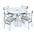 West Elm Wren Jensen Table & Chairs Set 3D model small image 3