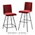 Elegant Merlot Bar Stool: Timeless Design & Superior Comfort 3D model small image 1