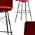 Elegant Merlot Bar Stool: Timeless Design & Superior Comfort 3D model small image 2