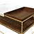 Stylish Marble & Metallic Coffee Table 3D model small image 2