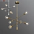 Modern Brass and Glass 6-Light Chandelier 3D model small image 1