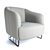 Modern Grey Cleveland Accent Chair 3D model small image 1