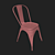 Pink Iron Chair 3D model small image 1