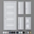 UNILACK U-Series Doors: 6 Colors, 4 Glass Options, 2 Handle Choices 3D model small image 1