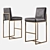 Modern Grant Leather Bar Stool 3D model small image 1