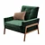 Nord- Balsam Green Velvet Chair 3D model small image 1