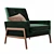 Nord- Balsam Green Velvet Chair 3D model small image 2