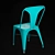 Turquoise Metal Chair MALIBU 3D model small image 2