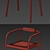 Sleek Wood Dining Chairs 3D model small image 3