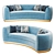 Elegant St. Germain Velvet Sofa 3D model small image 1