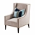 Elegant Wingback Armchair 3D model small image 1