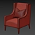 Elegant Wingback Armchair 3D model small image 3