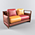 Title: Sleek Leather Sofa - 159cm 3D model small image 1