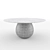 Crackle Finish Marble Round Table 3D model small image 1