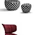 Contemporary Wingback Armchair: Moooi Hana 3D model small image 3