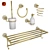 Luxury Gold Bathroom Set 3D model small image 1