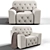 Elegant Vegas Latte Armchair 3D model small image 1