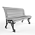 Cast Iron and Wooden Street Bench 3D model small image 3