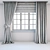 Zigzag Print Two-Tone Curtains 3D model small image 3