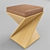 Sleek Leather Stool 3D model small image 1