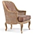 Title: French Caned Bergere Armchair - Floral Accent 3D model small image 2