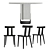 Modern Kitale Table with Sleek Sipa Chair 3D model small image 2