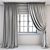 Silk Floor-length Beige Curtains 3D model small image 3